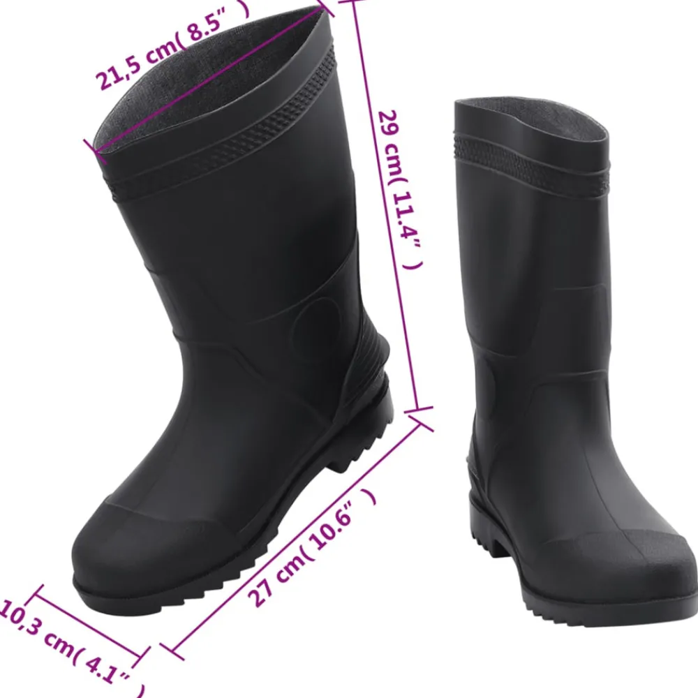 Vidaxl - Bottes de pluie noir taille 42 pvc Best