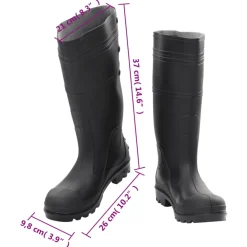 VidaXL - Bottes de pluie noir taille 38 pvc Hot