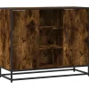 VidaXL Mobilier D'Intérieur | - Buffet chêne fumé 92x35x76 cm bois d'ingénierie