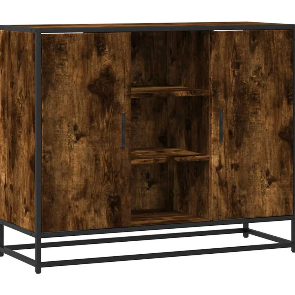 VidaXL Mobilier D'Intérieur | - Buffet chêne fumé 92x35x76 cm bois d'ingénierie