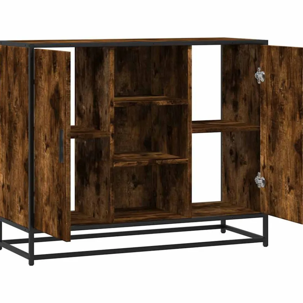 VidaXL Mobilier D'Intérieur | - Buffet chêne fumé 92x35x76 cm bois d'ingénierie