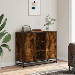 VidaXL Mobilier D'Intérieur | - Buffet chêne fumé 92x35x76 cm bois d'ingénierie