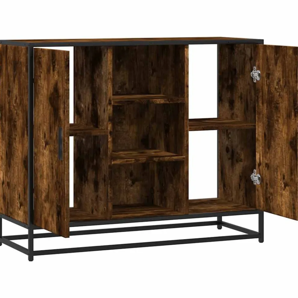 VidaXL Mobilier D'Intérieur | - Buffet chêne fumé 92x35x76 cm bois d'ingénierie