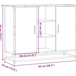 VidaXL Mobilier D'Intérieur | - Buffet chêne fumé 92x35x76 cm bois d'ingénierie