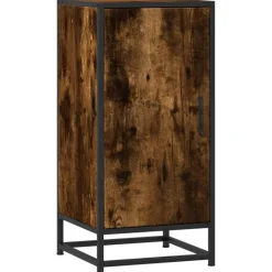 Vidaxl Mobilier D'Intérieur | - Buffet chêne fumé 35,5x35x76 cm bois d'ingénierie et métal