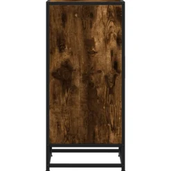 Vidaxl Mobilier D'Intérieur | - Buffet chêne fumé 35,5x35x76 cm bois d'ingénierie et métal