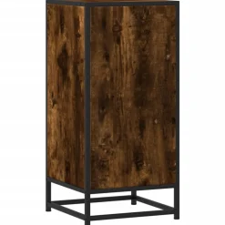Vidaxl Mobilier D'Intérieur | - Buffet chêne fumé 35,5x35x76 cm bois d'ingénierie et métal