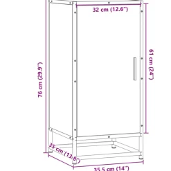 Vidaxl Mobilier D'Intérieur | - Buffet chêne fumé 35,5x35x76 cm bois d'ingénierie et métal