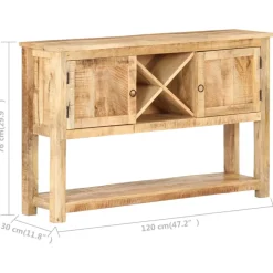 VidaXL - Buffet 120x30x76 cm bois de manguier brut Outlet