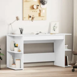 VidaXL Mercerie | - Bureau blanc 140x50x75 cm bois d'ingénierie