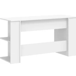 VidaXL Mercerie | - Bureau blanc 140x50x75 cm bois d'ingénierie