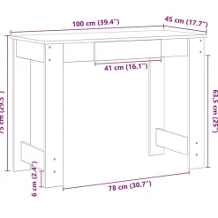 Vidaxl Mercerie | - Bureau chêne sonoma 100x45x75 cm bois d'ingénierie