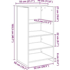 Vidaxl - Bureau de réception chêne fumé 55x50x103,5 cm bois d'ingénierie Outlet
