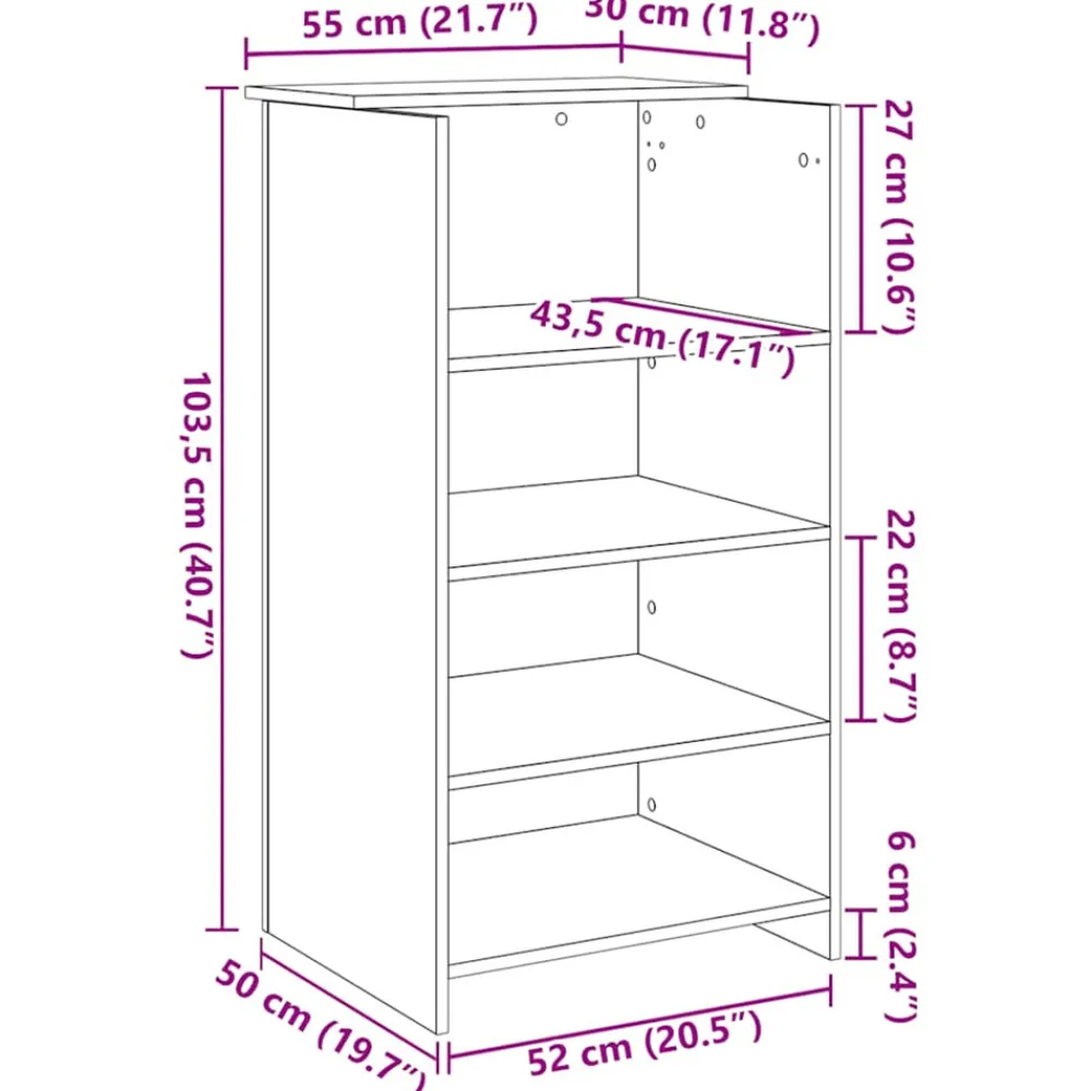 Vidaxl - Bureau de réception chêne fumé 55x50x103,5 cm bois d'ingénierie Outlet