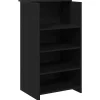 Vidaxl Mercerie | - Bureau de réception noir 55x50x103,5 cm bois d'ingénierie