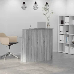 Vidaxl Mercerie | - Bureau de réception sonoma gris 100x50x103,5 cm bois ingénierie