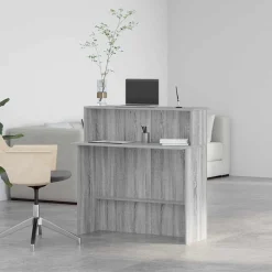 Vidaxl Mercerie | - Bureau de réception sonoma gris 100x50x103,5 cm bois ingénierie