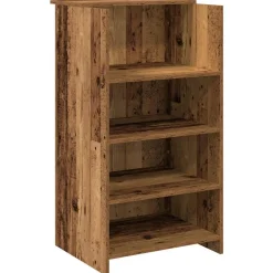 Vidaxl Mercerie | - Bureau de réception vieux bois 55x50x103,5 cm bois d'ingénierie