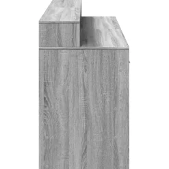 VidaXL Mercerie | - Bureau et lumières led sonoma gris 160x55x91 cm bois ingénierie