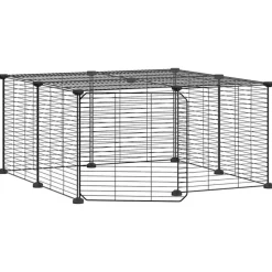Vidaxl - Cage animaux de compagnie à 12 panneaux et porte noir 35x35 cm Discount
