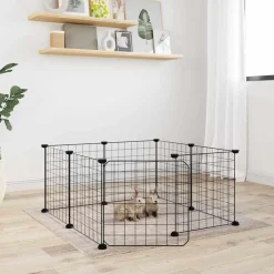 Vidaxl - Cage animaux de compagnie à 8 panneaux et porte noir 35x35 cm Clearance