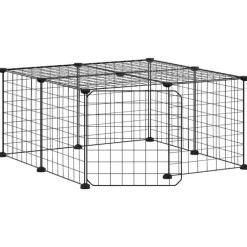 Vidaxl - Cage animaux de compagnie à 12 panneaux et porte noir 35x35 cm Sale