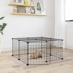 Vidaxl - Cage animaux de compagnie à 12 panneaux et porte noir 35x35 cm Sale