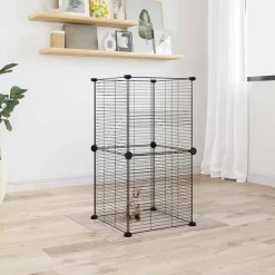 Vidaxl - Cage animaux de compagnie à 8 panneaux noir 35x35 cm acier Online