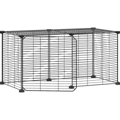 Vidaxl - Cage animaux de compagnie à 8 panneaux et porte noir 35x35 cm Outlet