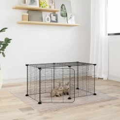 Vidaxl - Cage animaux de compagnie à 8 panneaux et porte noir 35x35 cm Outlet