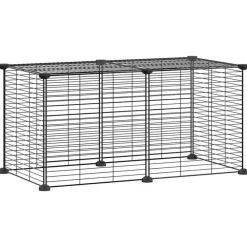 Vidaxl - Cage animaux de compagnie à 8 panneaux noir 35x35 cm acier Hot