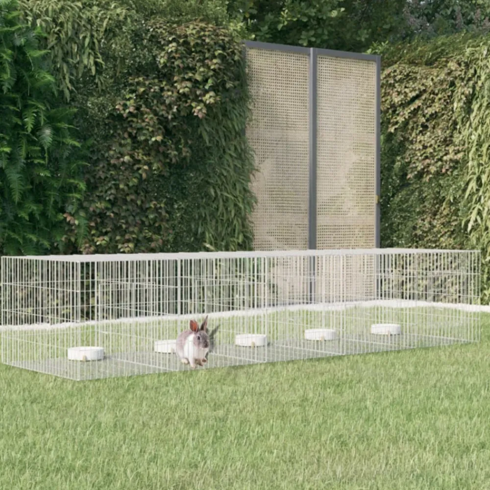 Vidaxl Poulaillers, Clapiers Et Accessoires | - Cage à lapin 5 panneaux 273x79x54 cm fer galvanisé