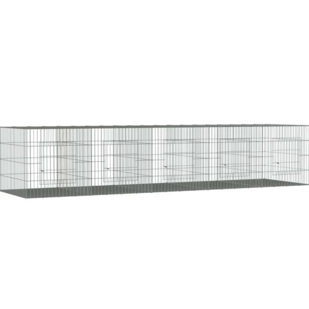 Vidaxl Poulaillers, Clapiers Et Accessoires | - Cage à lapin 5 panneaux 273x79x54 cm fer galvanisé