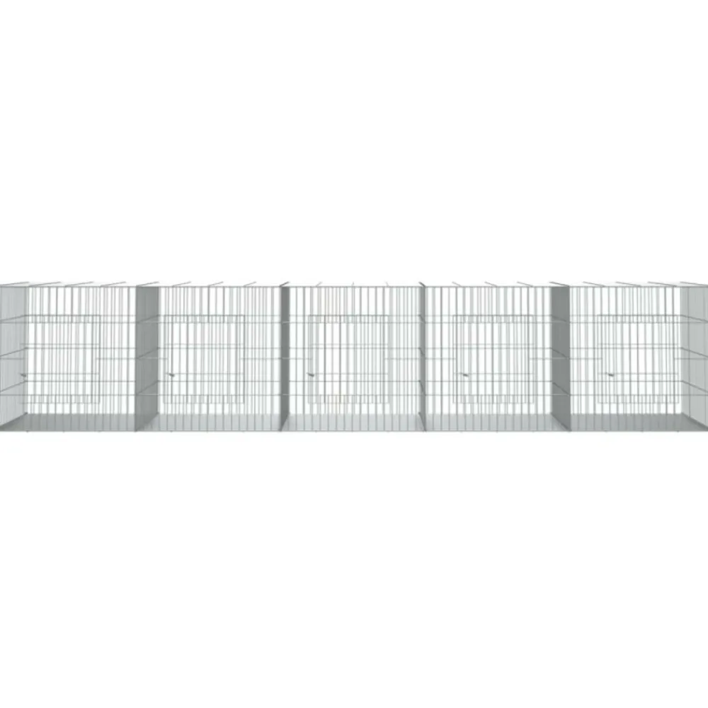 Vidaxl Poulaillers, Clapiers Et Accessoires | - Cage à lapin 5 panneaux 273x79x54 cm fer galvanisé