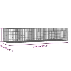 Vidaxl Poulaillers, Clapiers Et Accessoires | - Cage à lapin 5 panneaux 273x79x54 cm fer galvanisé