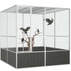 Vidaxl - Cage à oiseaux anthracite 213,5x217,5x211,5 cm acier galvanisé Hot