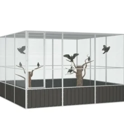 Vidaxl - Cage à oiseaux anthracite 302,5x324,5x211,5 cm acier galvanisé Online