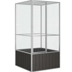 Vidaxl Cages, Volières Et Accessoires | - Cage à oiseaux anthracite 111x107x211,5 cm acier galvanisé