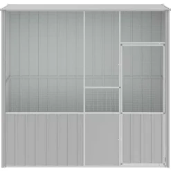 Vidaxl - Cage à oiseaux gris 215x78x200 cm acier galvanisé Sale