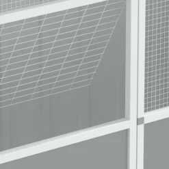 Vidaxl - Cage à oiseaux gris 215x78x200 cm acier galvanisé Sale