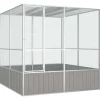 VidaXL - Cage à oiseaux gris 213,5x217,5x211,5 cm acier galvanisé Outlet