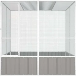 VidaXL - Cage à oiseaux gris 213,5x217,5x211,5 cm acier galvanisé Outlet
