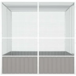 VidaXL - Cage à oiseaux gris 213,5x217,5x211,5 cm acier galvanisé Outlet