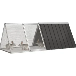 Vidaxl Cages Et Accessoires | - Cage pour lapin anthracite 201,5x80,5x71 cm acier galvanisé