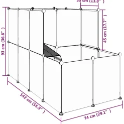 VidaXL - Cage pour petits animaux transparent 142x74x93 cm pp et acier New
