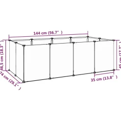 Vidaxl Cages Et Accessoires | - Cage pour petits animaux transparent 144x74x46,5 cm pp et acier