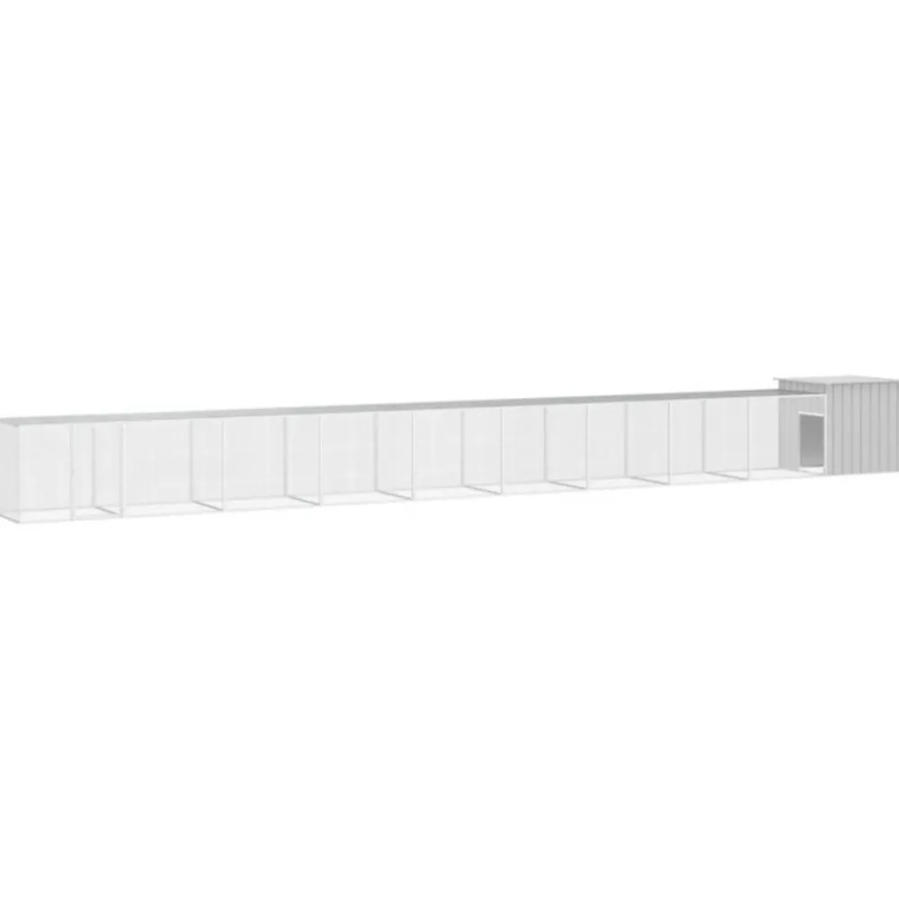 Vidaxl Poulaillers, Clapiers Et Accessoires | - Cage pour poules gris 1000x91x100 cm acier galvanisé
