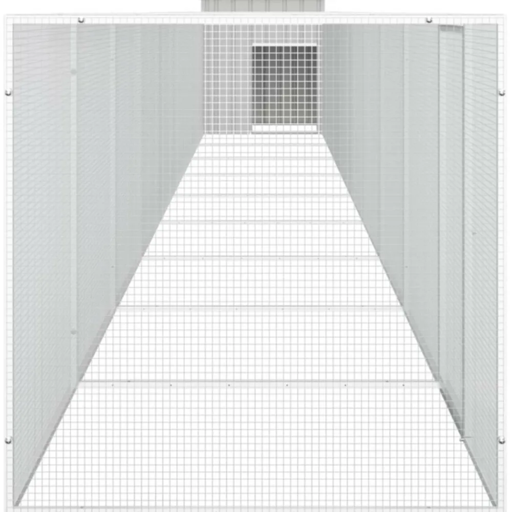 Vidaxl Poulaillers, Clapiers Et Accessoires | - Cage pour poules gris 1000x91x100 cm acier galvanisé