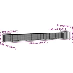 Vidaxl Poulaillers, Clapiers Et Accessoires | - Cage pour poules gris 1000x91x100 cm acier galvanisé