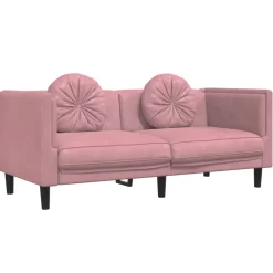 Vidaxl - Canapé avec coussins 2 places rose velours Sale